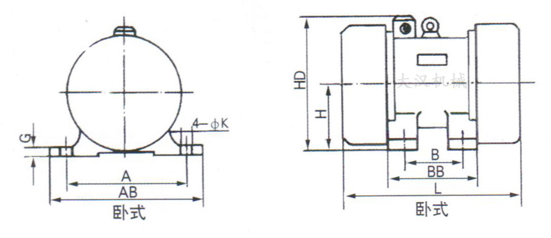 YZS振動(dòng)電機(jī)結(jié)構(gòu)圖